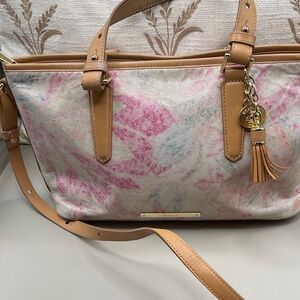 Brahmin beautiful Floral Pink and Tan Women's Bag Brahmin